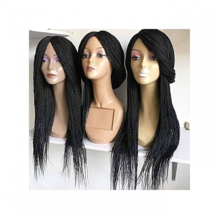 Synthetic Twisted Wig Black 18 inches